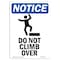 Signmission OSHA Notice, 7" Height, Do Not Climb Over Sign With Symbol, 7" X 5", Portrait OS-NS-D-57-V-11114 - alternate 1
